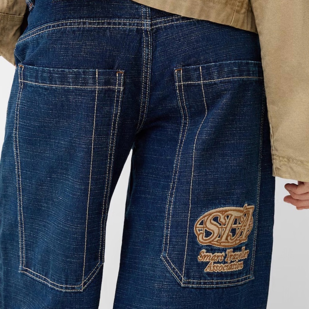 Bershka Dark Blue Women Jeans - Picture 3 of 6